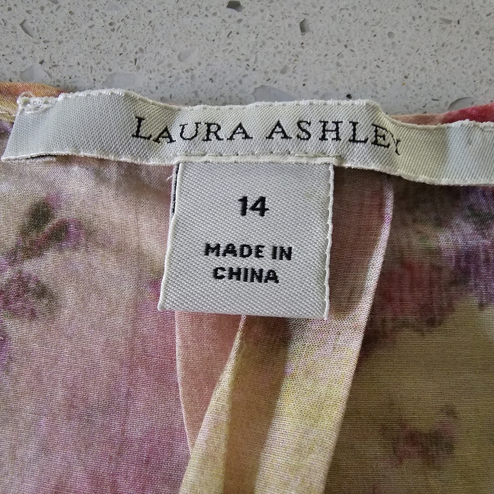 Laura Ashley cotton voile top with floral print size 14 - Picture 5 of 9